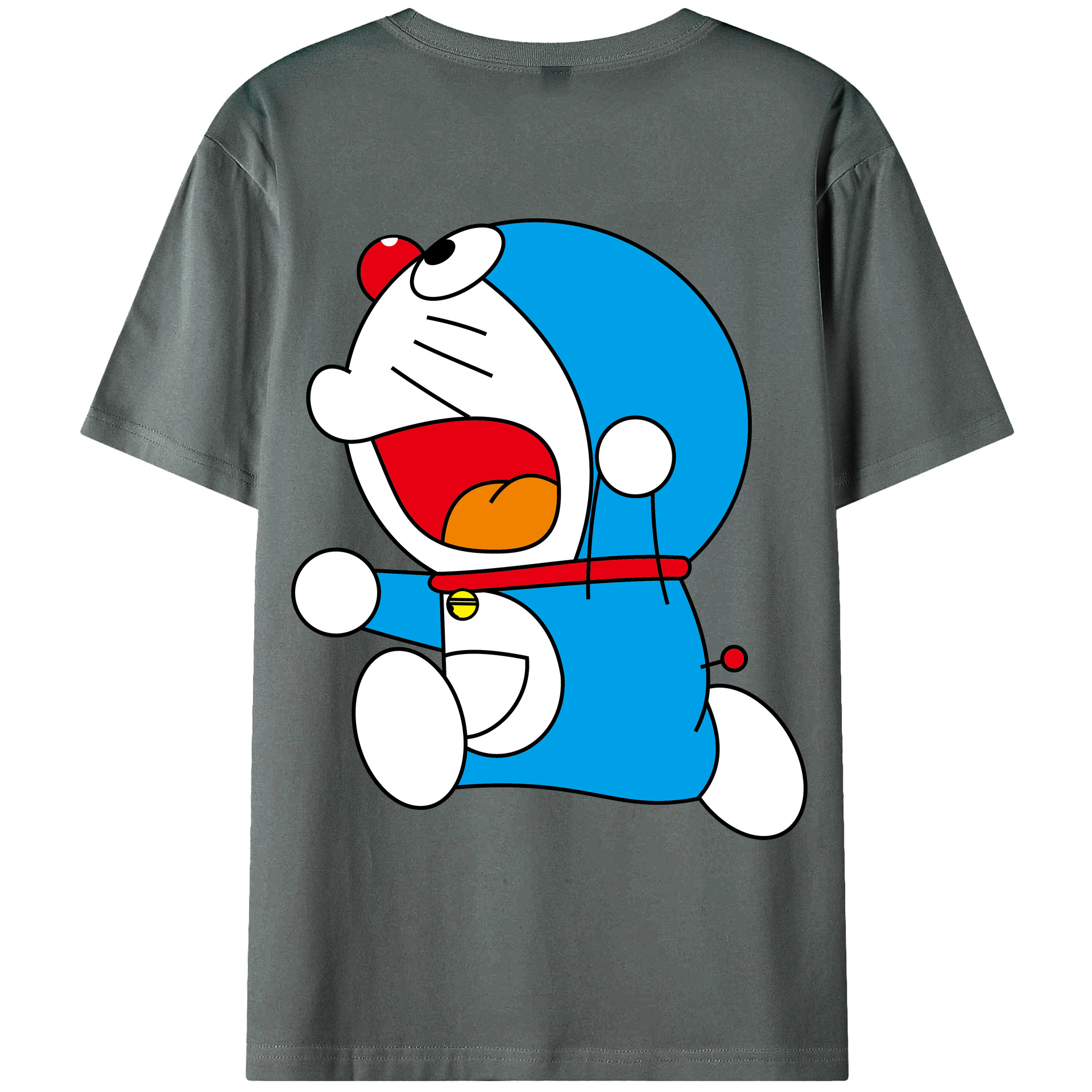 （画像用） ドラえもん Doraemon 綿100％ メンズ半袖Tシャツ（バックプリント） 通気性